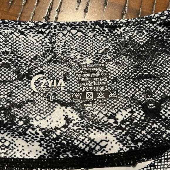 Zyia metallic snakeskin cobra light & tight 6-8 black white leggings activewear - Picture 5 of 8